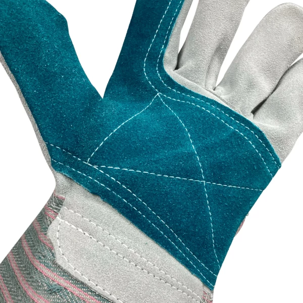 Premium Work Glove Made From Shoulder Split Cowhide Featuring Double Palm/Knuckle Strap (AG1515BL) - additional view 3