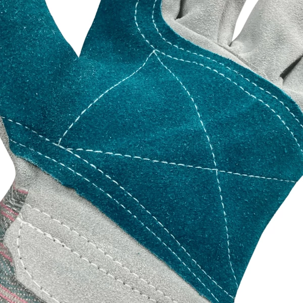 Premium Work Glove Made From Shoulder Split Cowhide Featuring Double Palm/Knuckle Strap (AG1515BL) - additional view 4