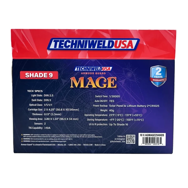 Armour Guard Mage 2 x 4-1/4 Stainless Steel ADF Shade 9 (AGMAGE2X4H09) - additional view 8