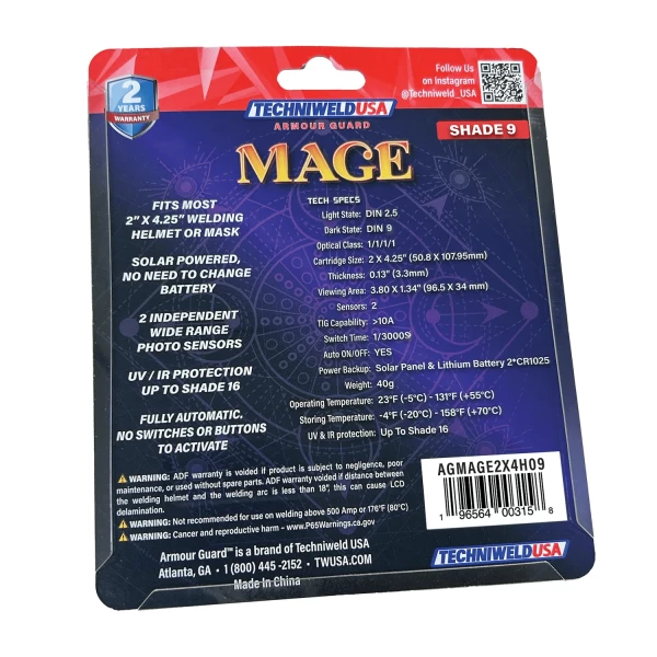Armour Guard Mage 2 x 4-1/4 Stainless Steel ADF Shade 9 (AGMAGE2X4H09) - additional view 4