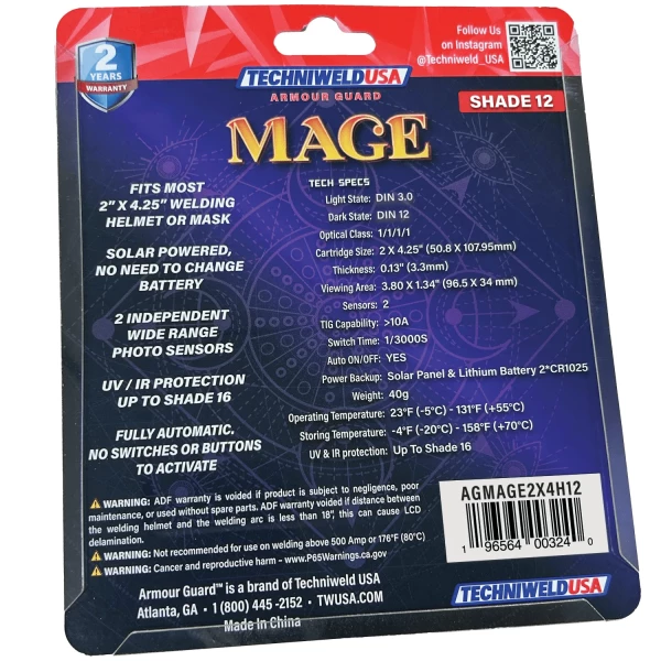 Armour Guard Mage 2 x 4-1/4 Stainless Steel ADF Shade 12 (AGMAGE2X4H12) - additional view 4