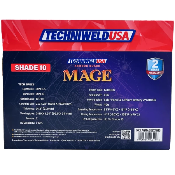 Armour Guard Mage 2 x 4-1/4 Stainless Steel ADF Shade 10 (AGMAGE2X4H10) - additional view 9