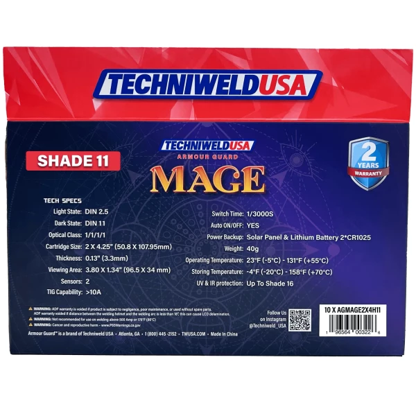 Armour Guard Mage 2 x 4-1/4 Stainless Steel ADF Shade 11 (AGMAGE2X4H11) - additional view 9