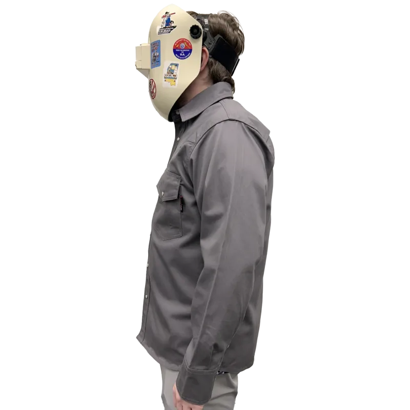 Armour Guard FR Gray Western Style Work Shirt - Large (AGWSSGL) - additional view 7