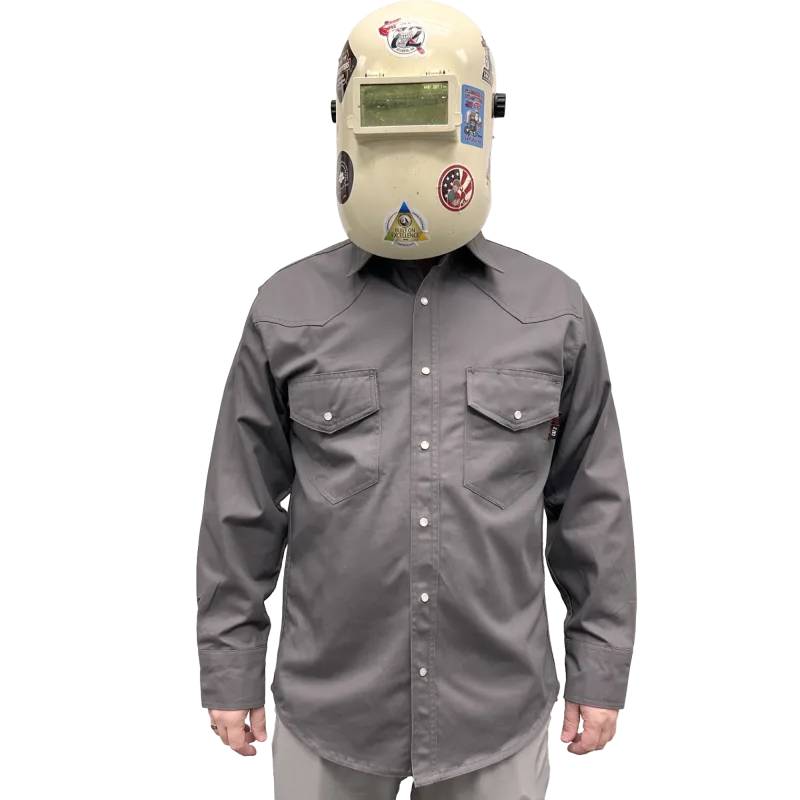 Armour Guard FR Gray Western Style Work Shirt - Small (AGWSSGS) - additional view 7