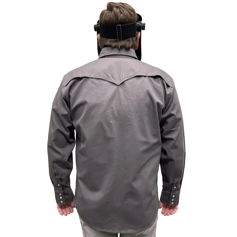 Armour Guard FR Gray Western Style Work Shirt - Small (AGWSSGS) - additional view 8