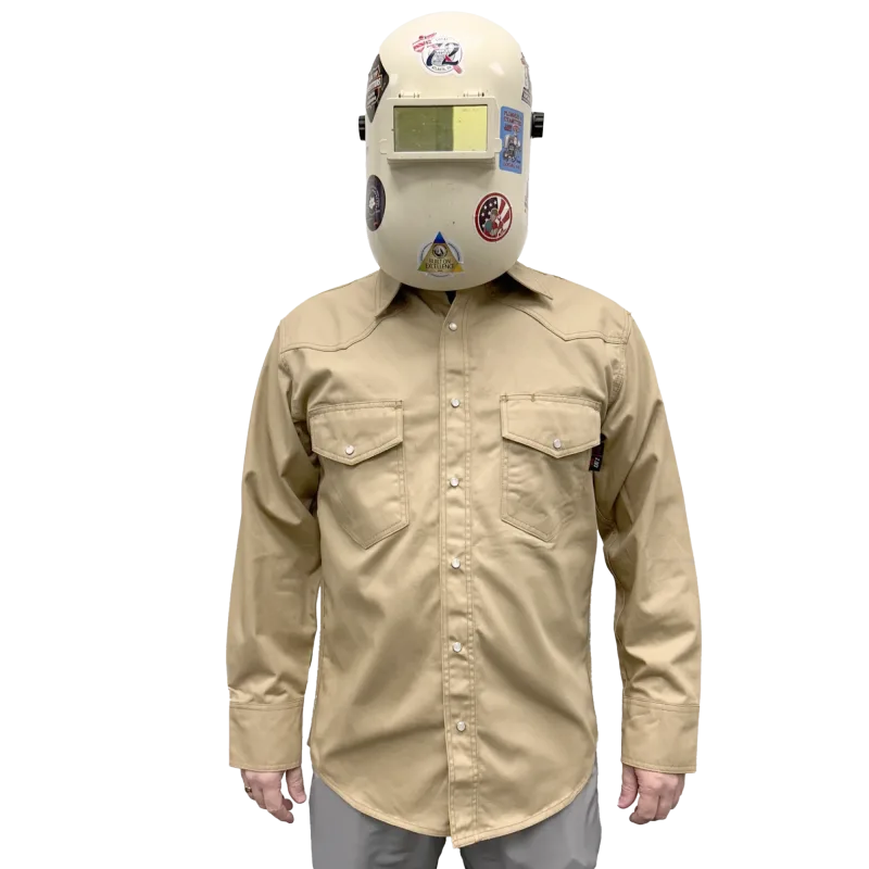 Armour Guard FR Tan Western Style Work Shirt - Medium (AGWSSTM) - additional view 6