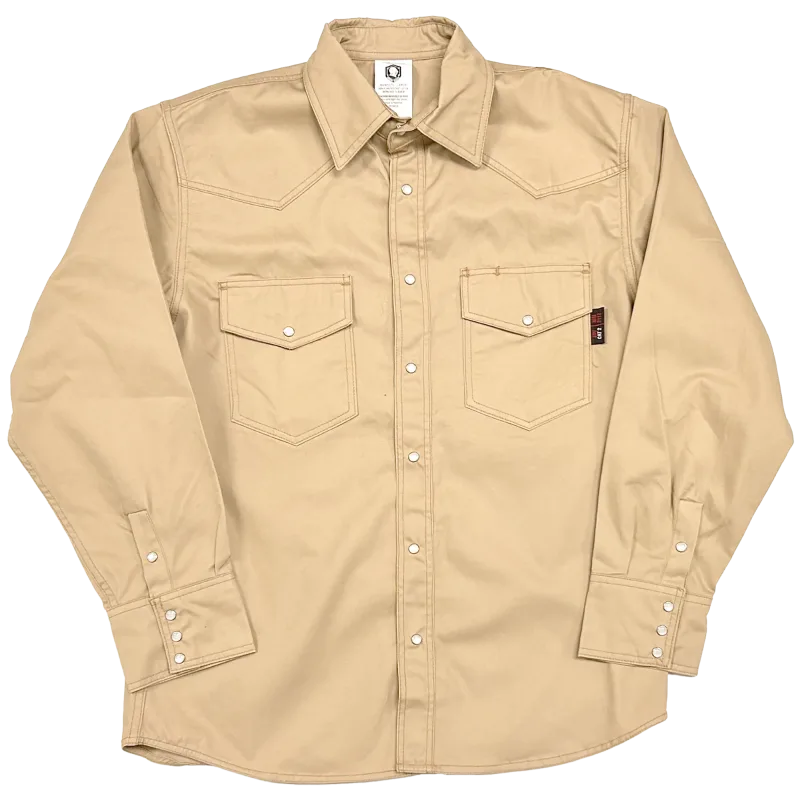 Armour Guard FR Tan Western Style Work Shirt - X-Large