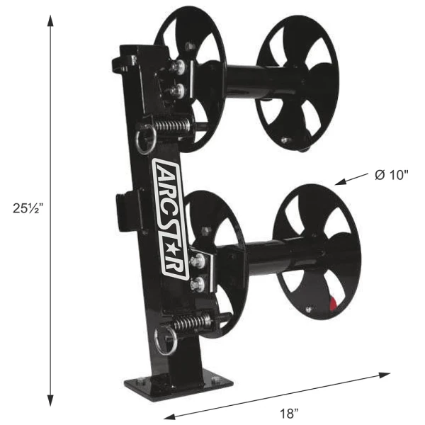 Arc Star Revolution 10" Double Cable Reel with Fixed Base 12° Tilt (ASCRFBD10T) - additional view 1
