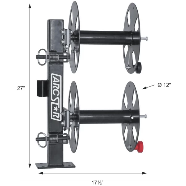 Arc Star Revolution 12" Double Cable Reel with Fixed Base (ASCRFBD12) - additional view 1