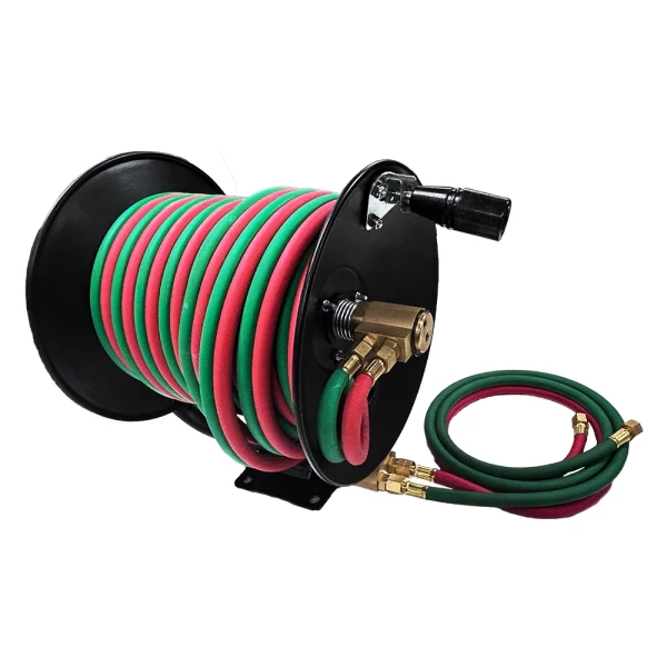1/4 Twin Hose 100' Hand Crank Hose Reel With Unique Inlet Gas Terminal (BSTROJANHR) - additional view 8