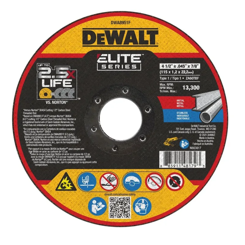 4-1/2 X .045 X 7/8 ELITE T1 CUTTING (1 Week Lead Time)
