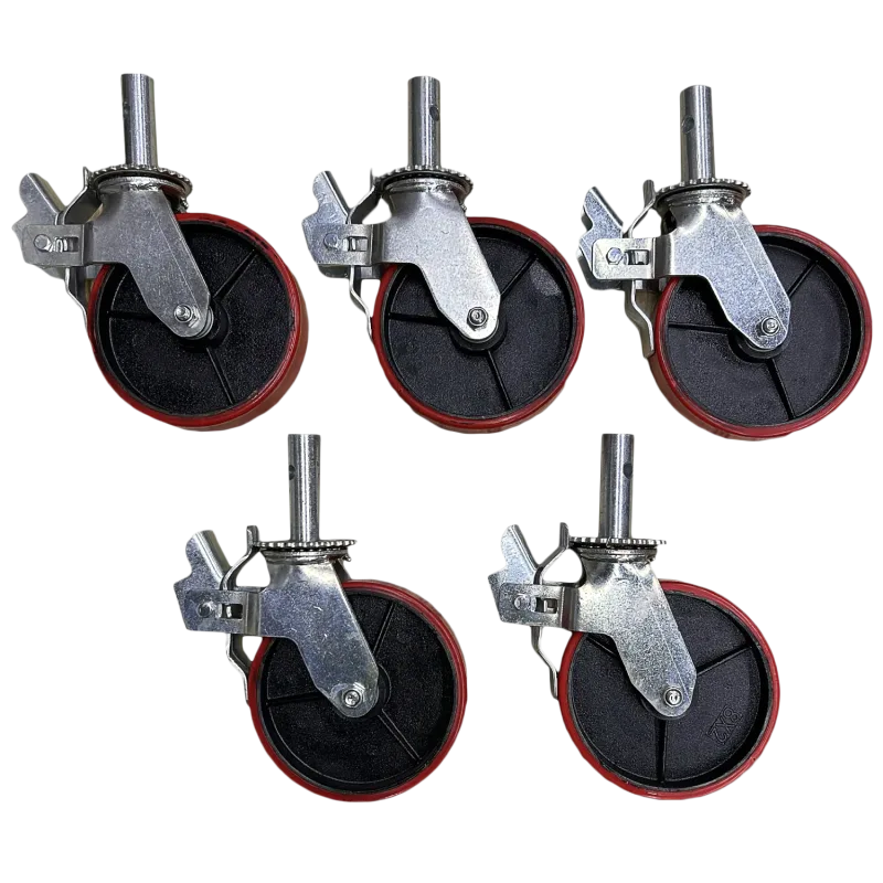 Grip Star Heavy-Duty Red PVC Casters