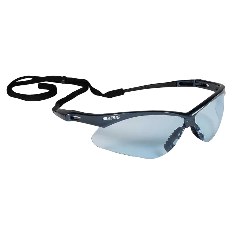 Jackson Safety V30 Nemesis Light-Blue Safety Glasses with Cord