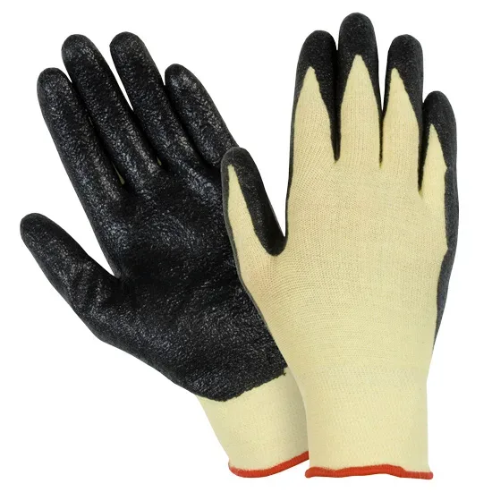Knit aramid, yellow, 10 gauge, black nitrile palm dip, ANSI A2.  Color: Natural.  Case Quantity: 72 (1 Week Lead Time)