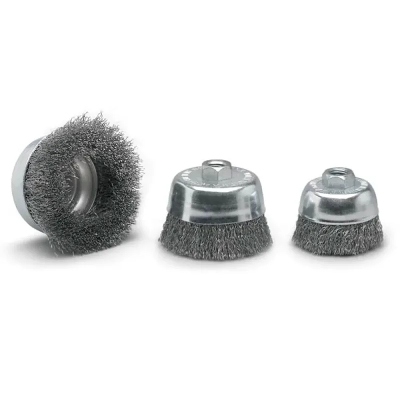 2-3/4 in Crimped Steel Wire Cup Brush, 5/8-11