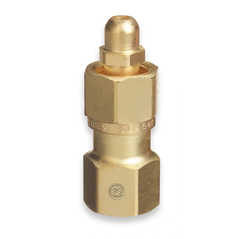 Brass CGA 540 Oxygen to CGA 580 Nitrogen Adapter (WES416) - additional view 1