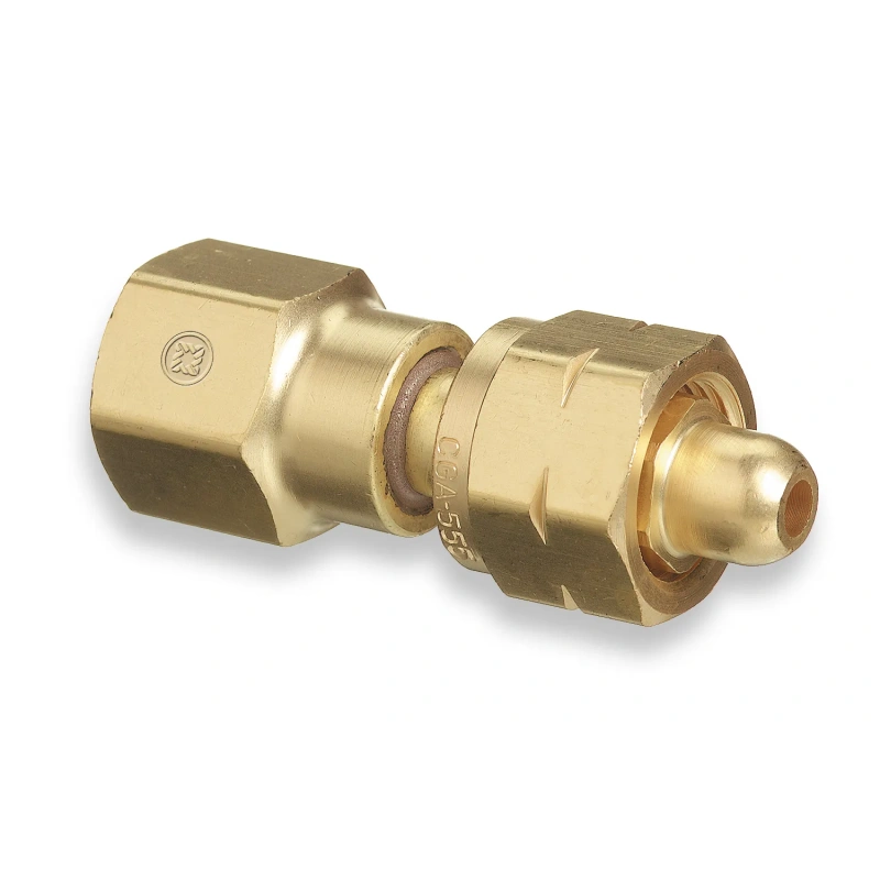 Brass CGA 320 Carbon Dioxide to CGA 580 Nitrogen Cylinder Adapter (WES809) - additional view 1
