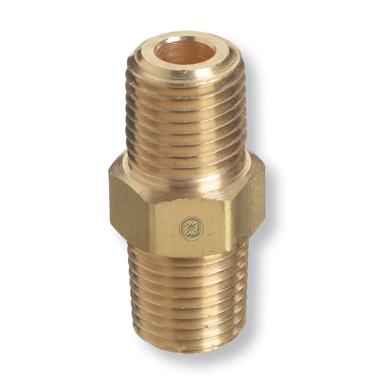 Western Enterprises WESB8HP High-Pressure Pipe Nipple - 1/2" Male NPT Close/Straight Brass Fitting, 3000 PSI - additional view 1