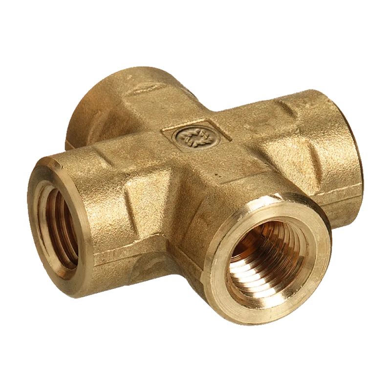 Western Enterprises WESBCR4HP 4-Way Pipe Cross - 1/4" Female NPT, 3000 PSI Brass Connector - additional view 1