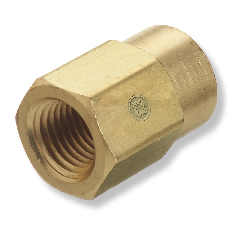 Western Enterprises WESBF84HP Pipe Thread Reducer Coupling - 1/2" x 1/4" Female/Female NPT, 3000 PSI Brass - additional view 1