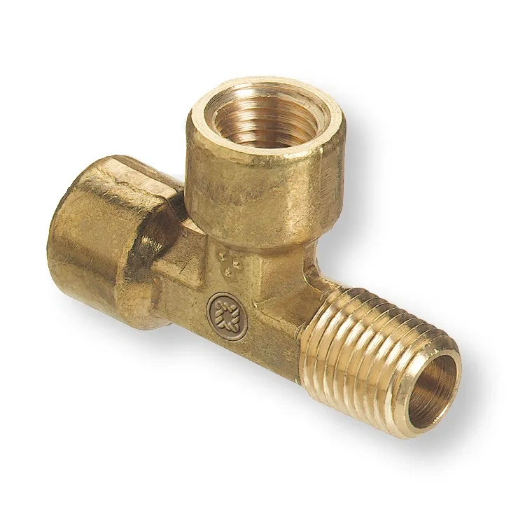 Western Enterprises WESBST4HP Street Tee Connector - 1/4" NPT Female x Male Brass Fitting, 3000 PSI - additional view 1
