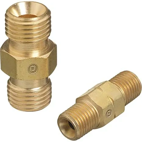 Western Enterprises WESC30 Hose Coupler - CGA 024 Oxygen, Size C, Male/Male Straight Brass Connector - additional view 1