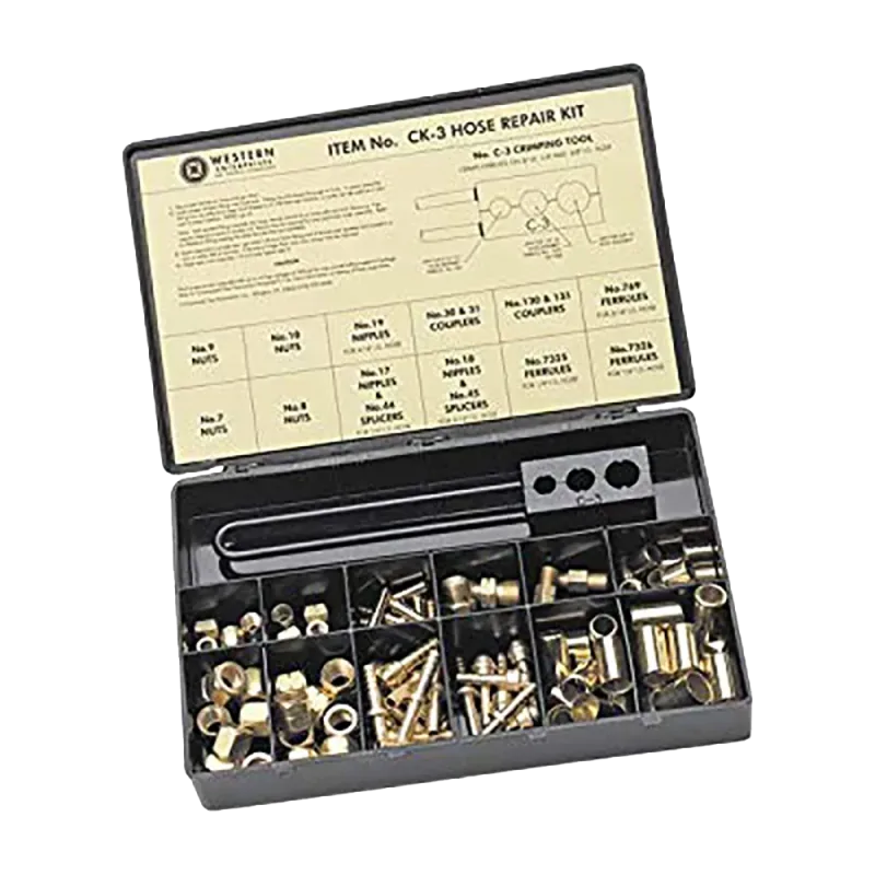 Western Enterprises CK-3 Other Hose Repair Kits, Fittings/Crimping Tool/Full Color Label/Description Chart, 0.5 Length, A-Size/B-Size
